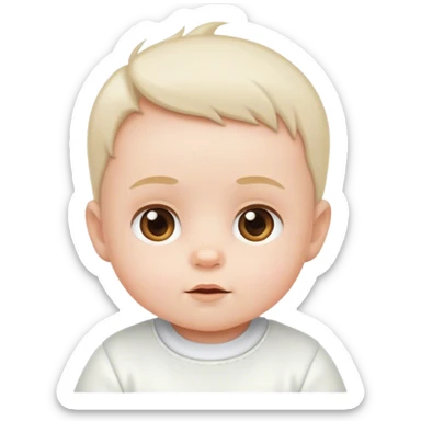 casual young baby in white sticker