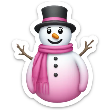 snowman with pink clothes sticker