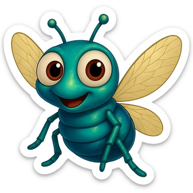 can you make the fly wings more yellowish like on a real fly, trasparent background and add the missing wing sticker