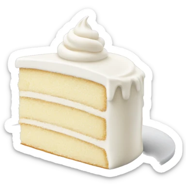 soft white cake with cream without topping  sticker