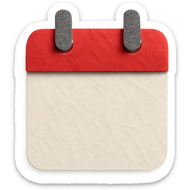 red and white calendar sticker