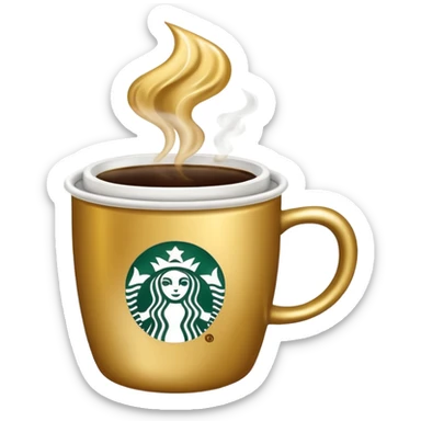 Gold Starbucks coffee sticker
