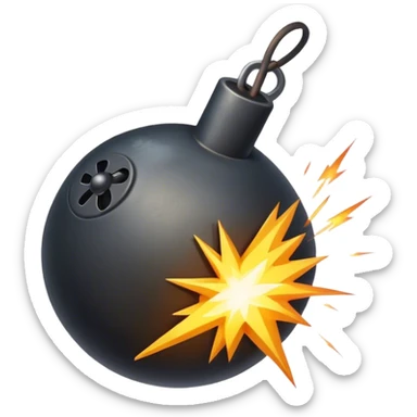 bomb with spark sticker