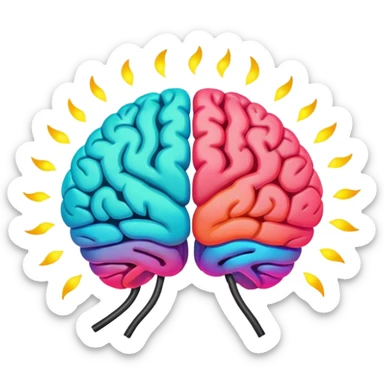 Real color of Brain signal  sticker