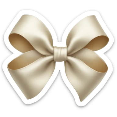 white and beige biggest satin bow sticker