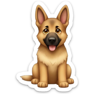 German shepherd cute less brown sticker