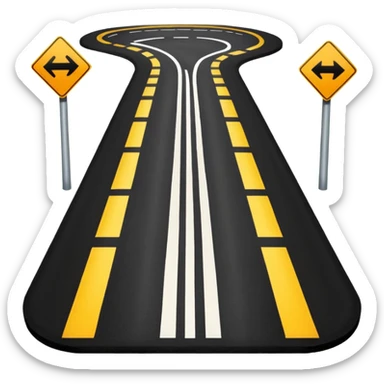 A ROAD WHERE YOU CAN TURN LEFT OR RIGHT sticker