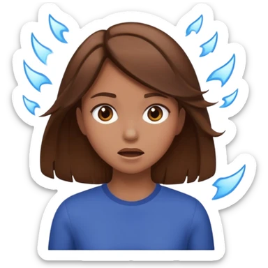 Brown hair girl crashing out  sticker