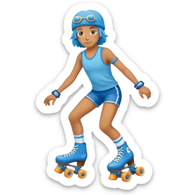 Blue Hippie rollerskates sticker