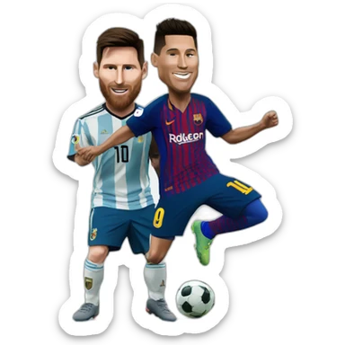 Messi with Ronaldo dancing  sticker