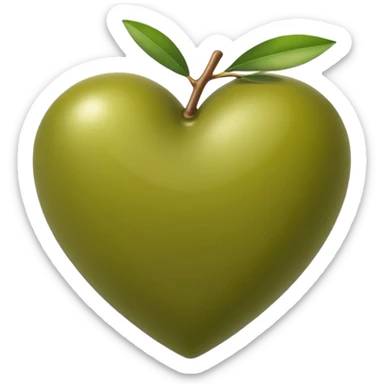 green olive heart sticker