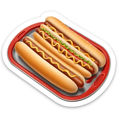 hot dog with french fries and ketchup on a tray sticker