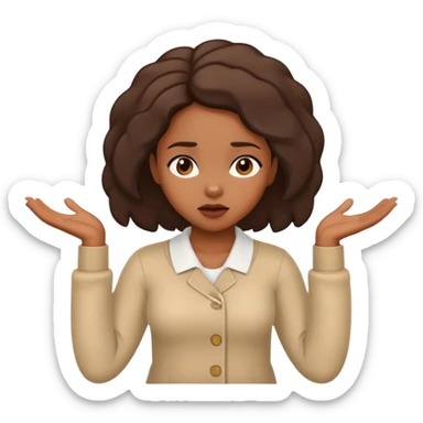 African American girl shrugging sticker