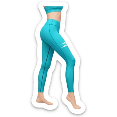 Turquoise blue compression tights sticker