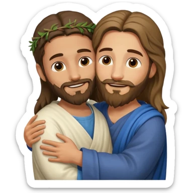 Niño abrazando a Jesús de Nazareth sticker