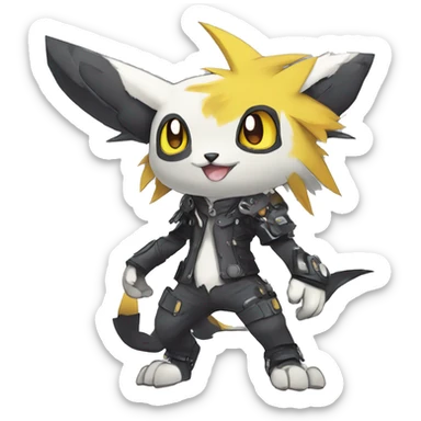 cute cool edgy sharp punk Digimon-Fakemon-animal full body sticker