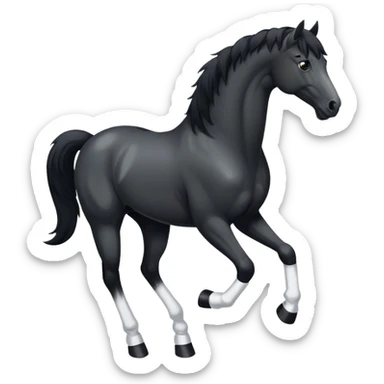 A black horse with white socks sticker