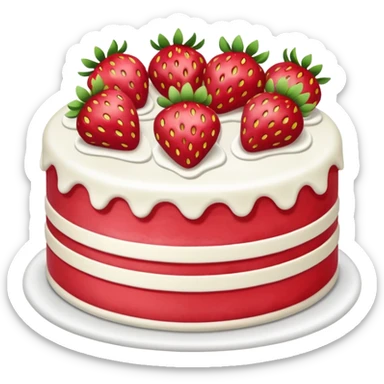 Yummy strawberry cake sticker
