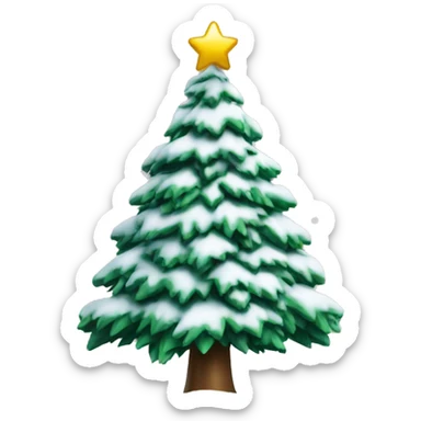 Christmas tree covered in snow sticker