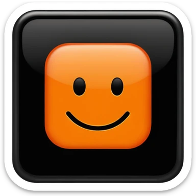 OK text in an orange square with a black border sticker