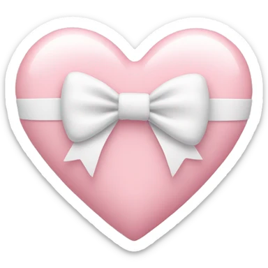 Pastel pink heart with white bow sticker