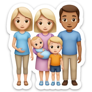 Family of 4 with 1 girl and 1 baby boy sticker