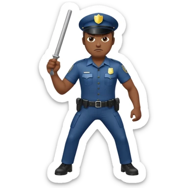 angry policeman full body sticker