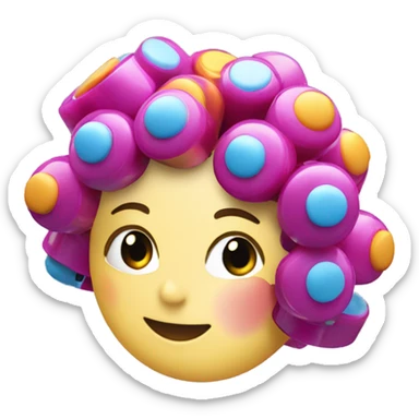 a plastic colorful Velcro Curlers sticker