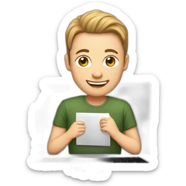 Online English lesson on laptop sticker