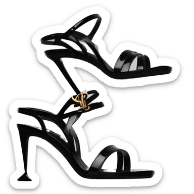 Ysl OPYUM SANDALS IN PATENT LEATHER BLACK sticker
