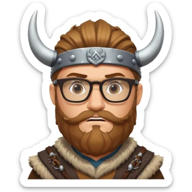 Glasses-Wearing wild viking büdt sticker