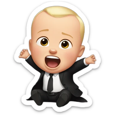 the boss baby is laughing really loud sticker