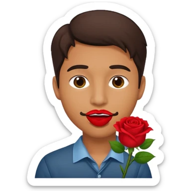 Ağızında gül olan adam sticker