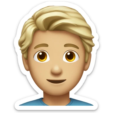 Young man with shoulder-length dirty blonde hair boy wearing a gray headband sticker