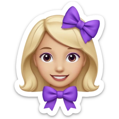 Moño morado coqueto sticker