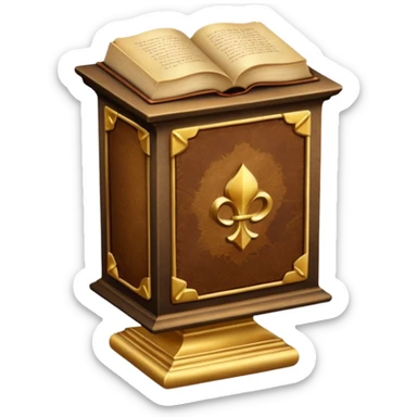 Pedestal with book sticker