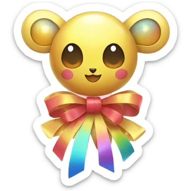 Shiny colorful Fakemon with ribbons sticker