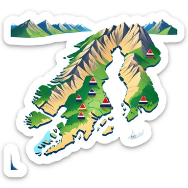 norway 2d map sticker