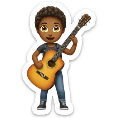 Une fille un peu grosse avec une guitare sticker