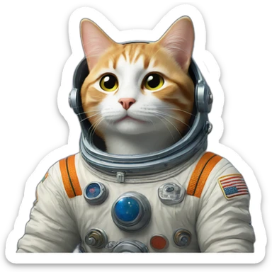 Cosmonaut cat sticker
