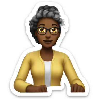 Black lady driving bus sticker