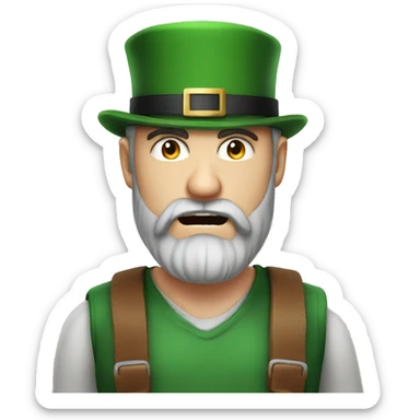 irish very angry man 30 years old with beard and hat sticker