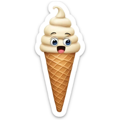 a surprised ice cream cone looking and the news sticker