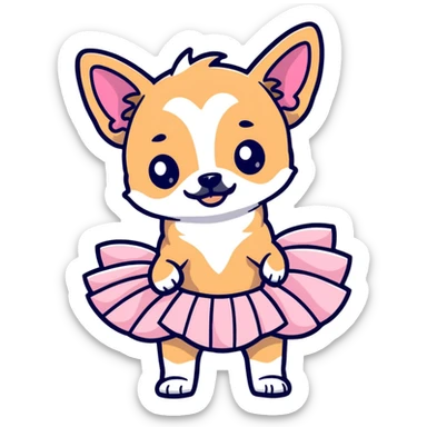 Chihuahua with a tutu sticker