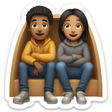 Two siblings in a pod sticker