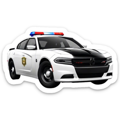 Police Car - Dodge Charger Pursuit (Model Year: 2022) (Iconic colour: Black and white) sticker