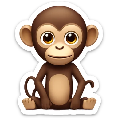 monkey with stuffed monkey sticker
