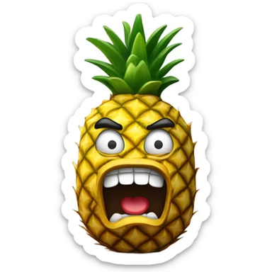 Angry pineapple sticker
