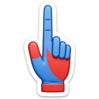 foam 1 finger blue (#00A3E0) and red (#F9423A) sticker