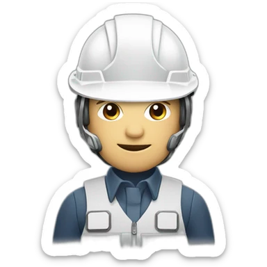 Electrical engineer with white helmet sticker